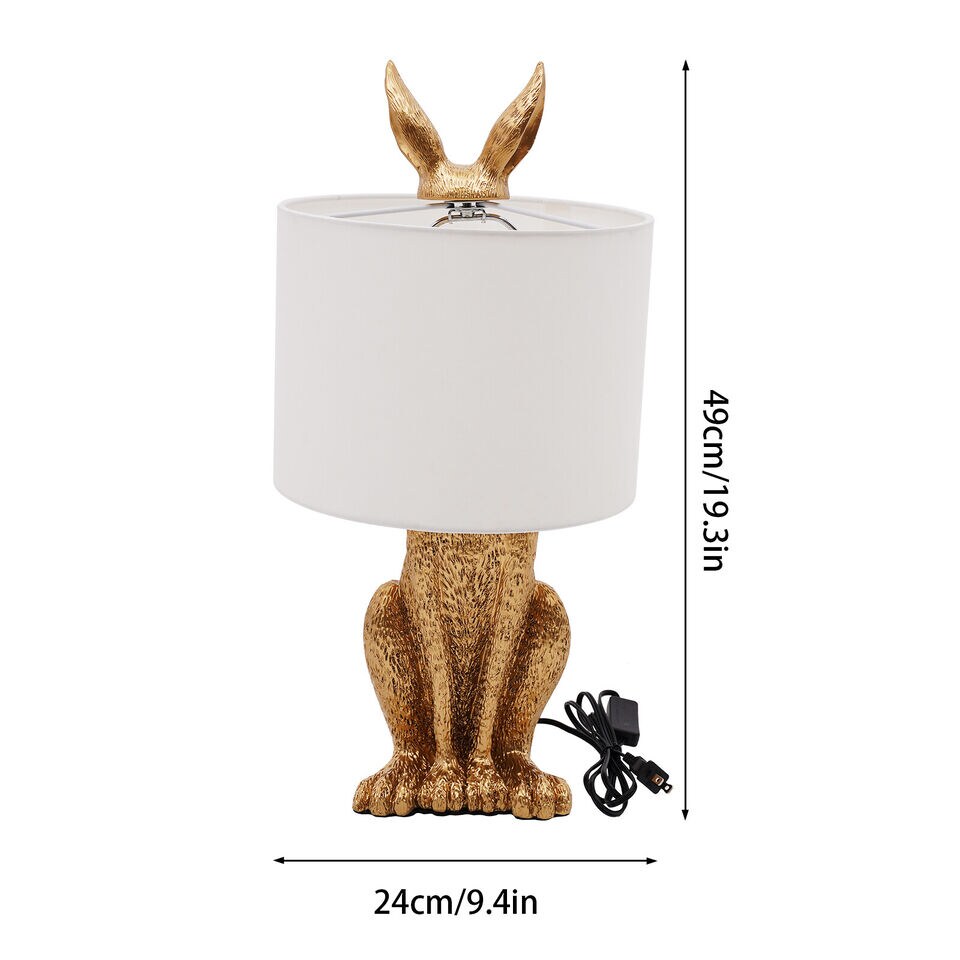 Kitcheniva Modern Table Lamp Rabbit Golden Lamp Desk Light Office Bedroom Durable