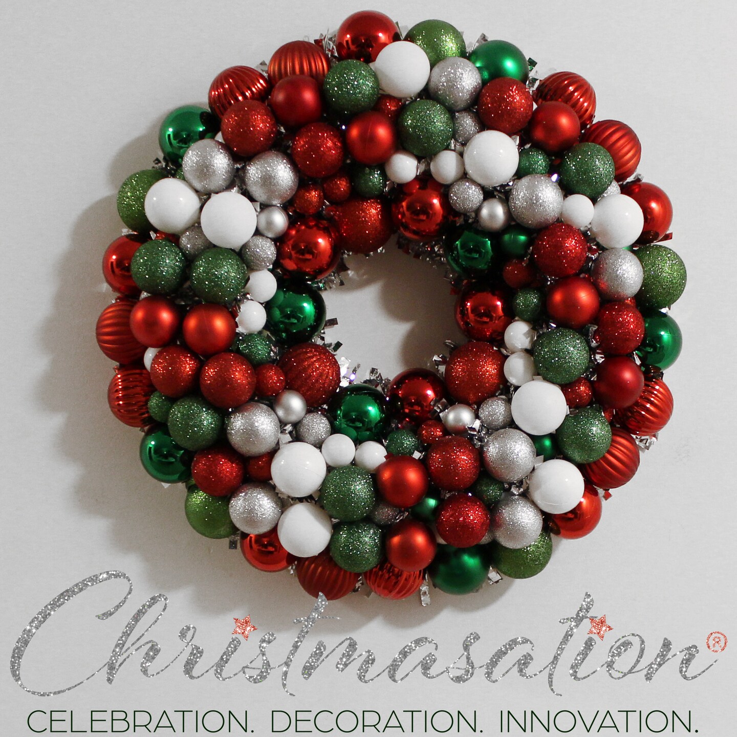 Silver Bauble Christmas Wreath