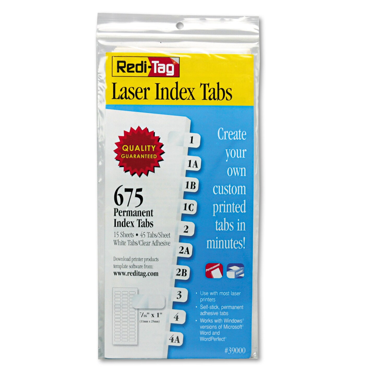 Laser Printable Index Tabs, 1/12-Cut, White, 0.44 Laser Printable Index Tabs, 1/12-Cut, White, 0.44