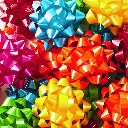 Hallmark Bright Gift Bow Assortment (36 Bows) Red, Pink, Orange, Green, Teal, Yellow for Birthdays, Weddings, Baby / Bridal Showers, Christmas, Hanukkah