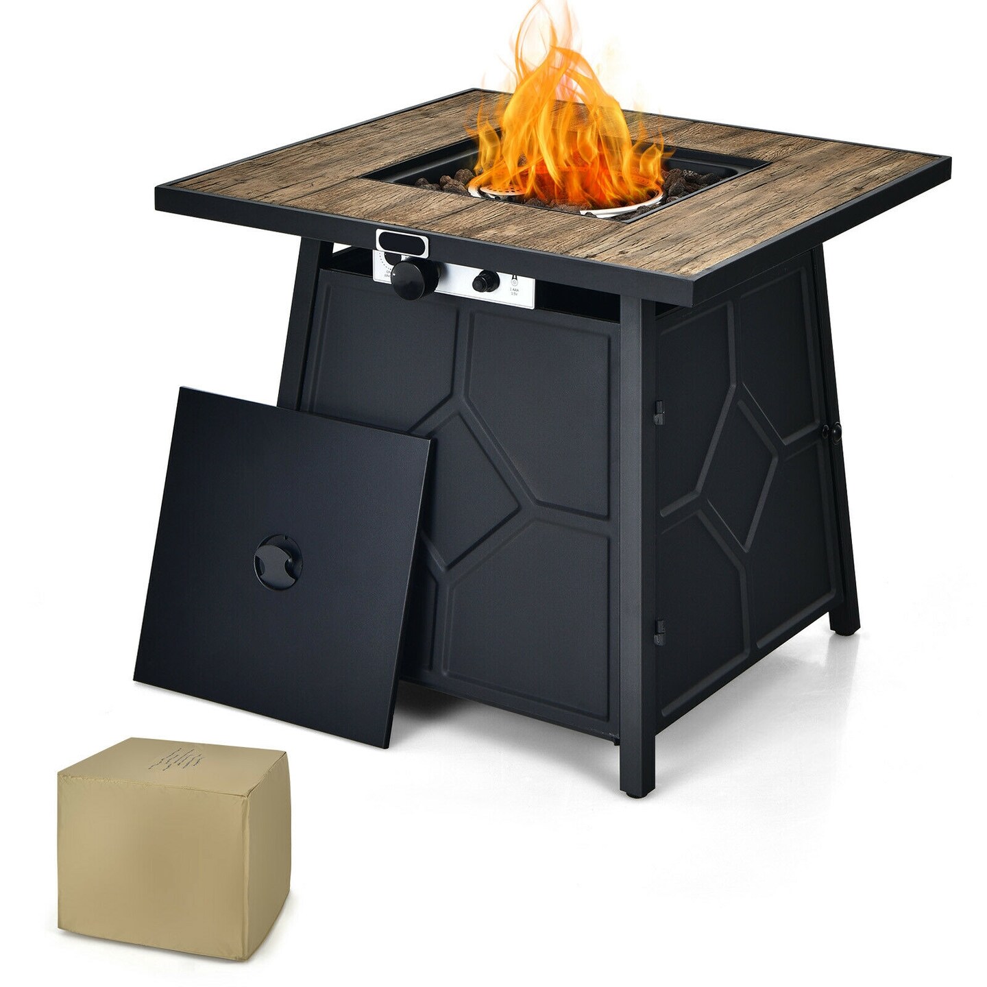 28” Propane Gas Fire Pit Table 40,000 BTU Patio Heater with Cover