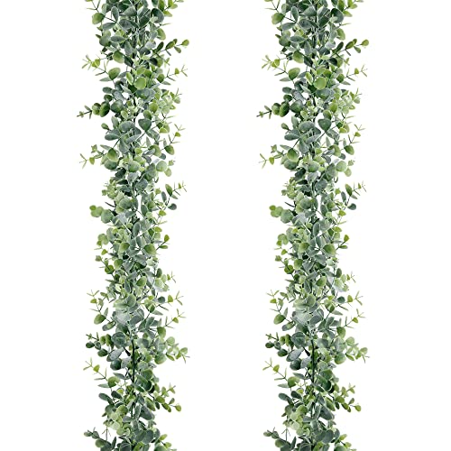 Artificial Vines Faux Eucalyptus Garland, 2 Packs Fake Eucalyptus