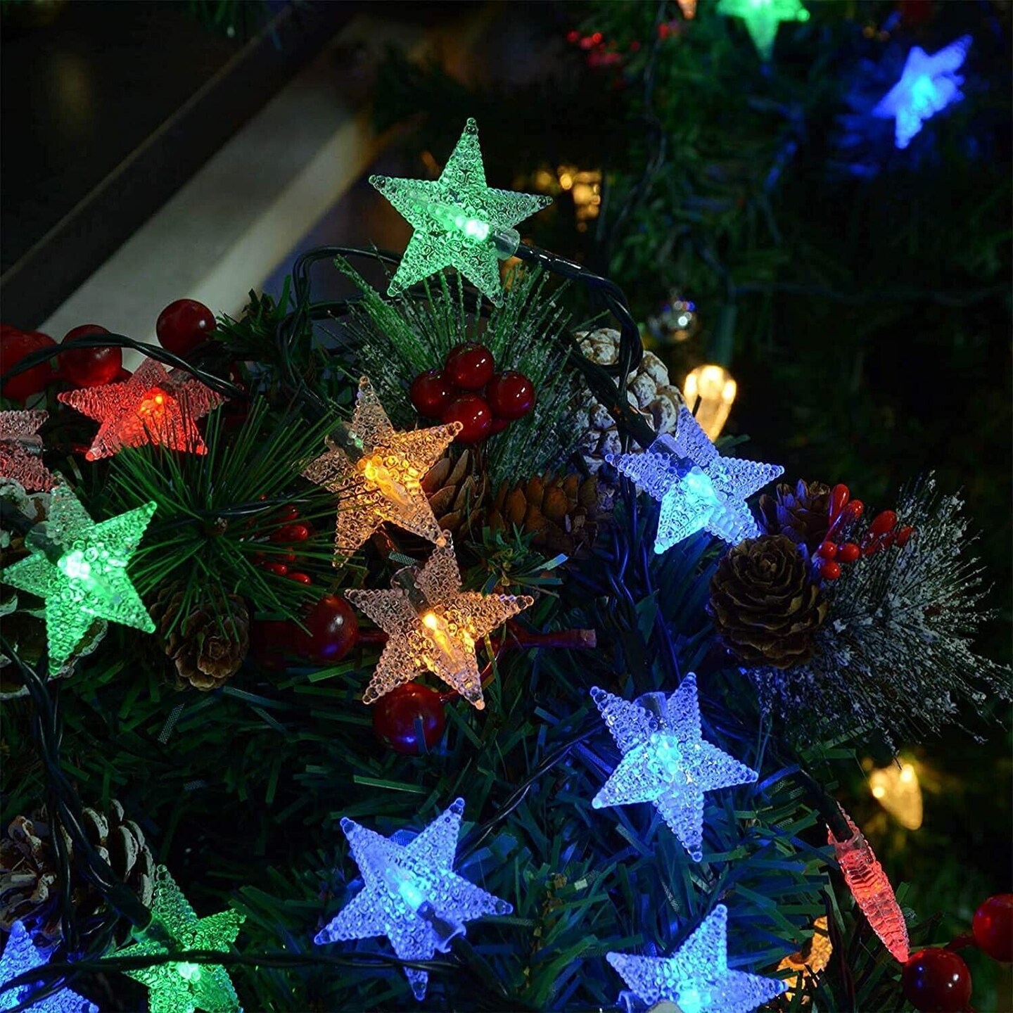 Solar lights Star 50LED String Lights