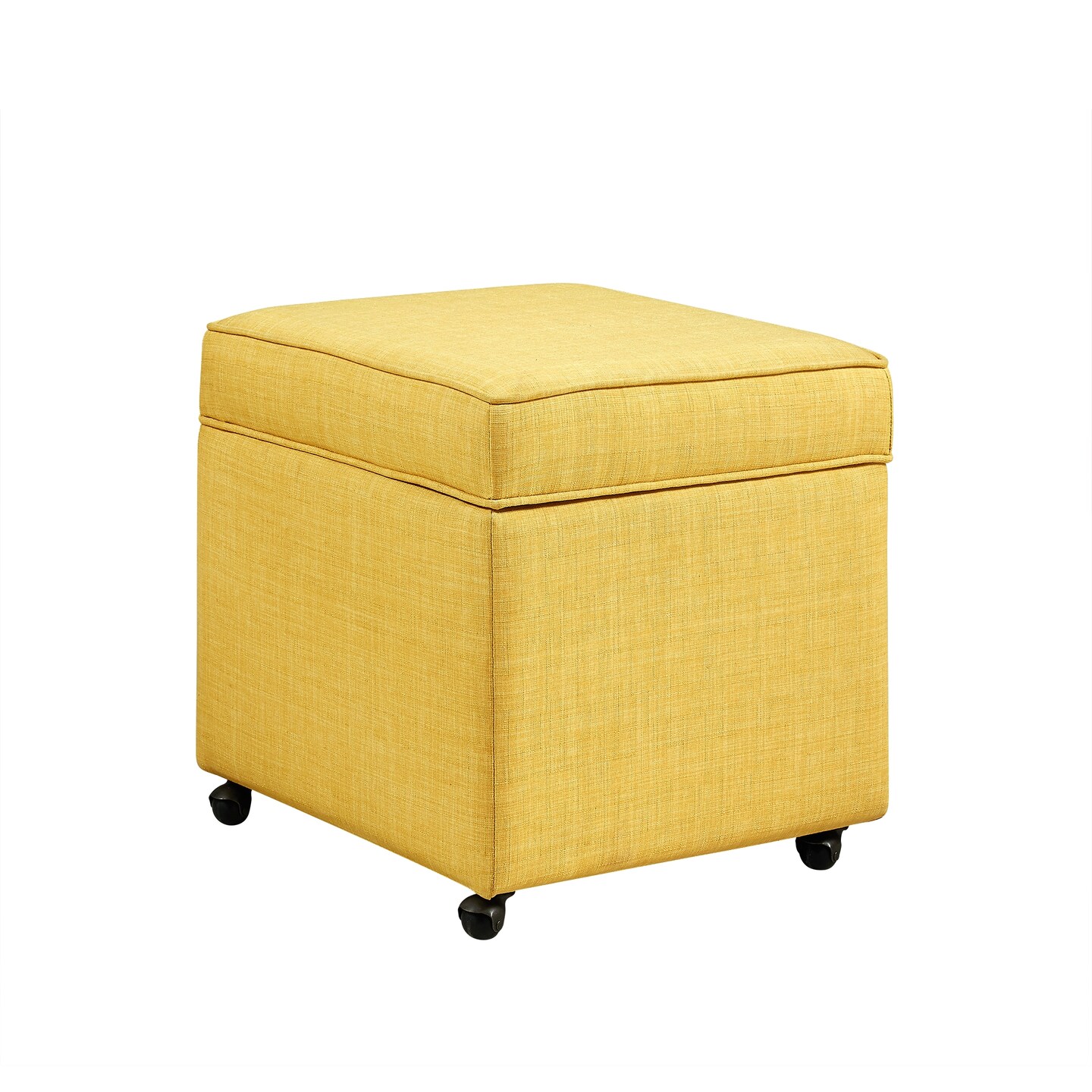 Laurie Linen Upholstered Rolling Cube Storage Ottoman