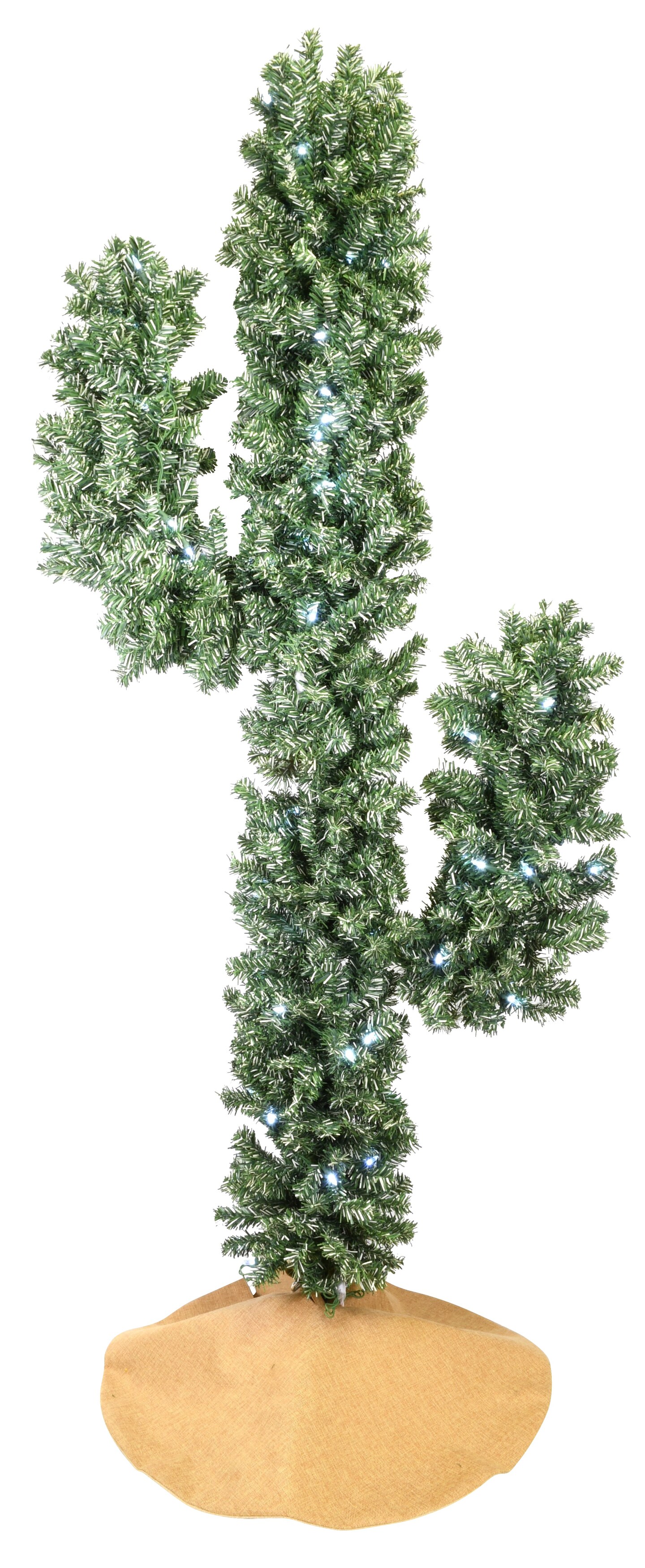 Tree Buddees Pre-lit LED Lights Cactus Christmas Tree 6 Foot Tall (White Lights)
