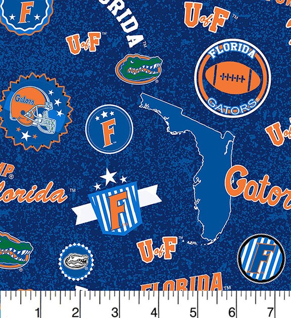 Sykel Enterprises-University of Florida Cotton Fabric-Florida Gators Home State Cotton Quilting Fabric