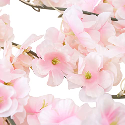 2 Pieces Fake Cherry Blossom Flower Vines Artificial Flowers Hanging Silk Flowers Garland for Wedding Party Pink Room Decor Japanese Kawaii Decor Outdoors