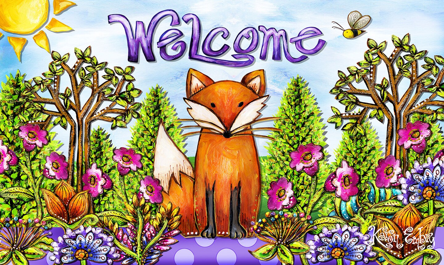 Welcome Fox Door Mat (18 x 30&#x22;)