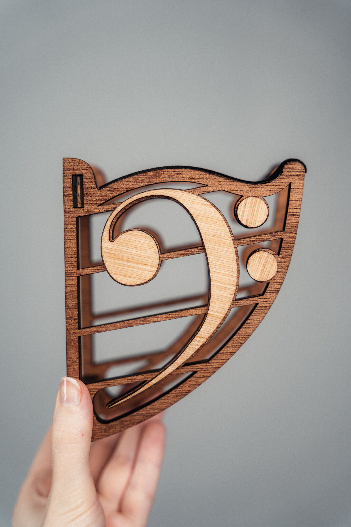 Guitar Wall Mount guitar holder with bass clef design - straight and angled guitar hanger for acoustic guitar or bass guitar Fender