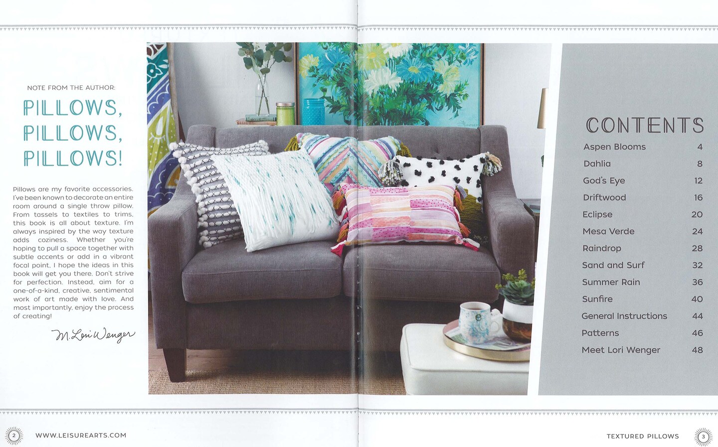 Leisure Arts Textured Pillows Crafting Book