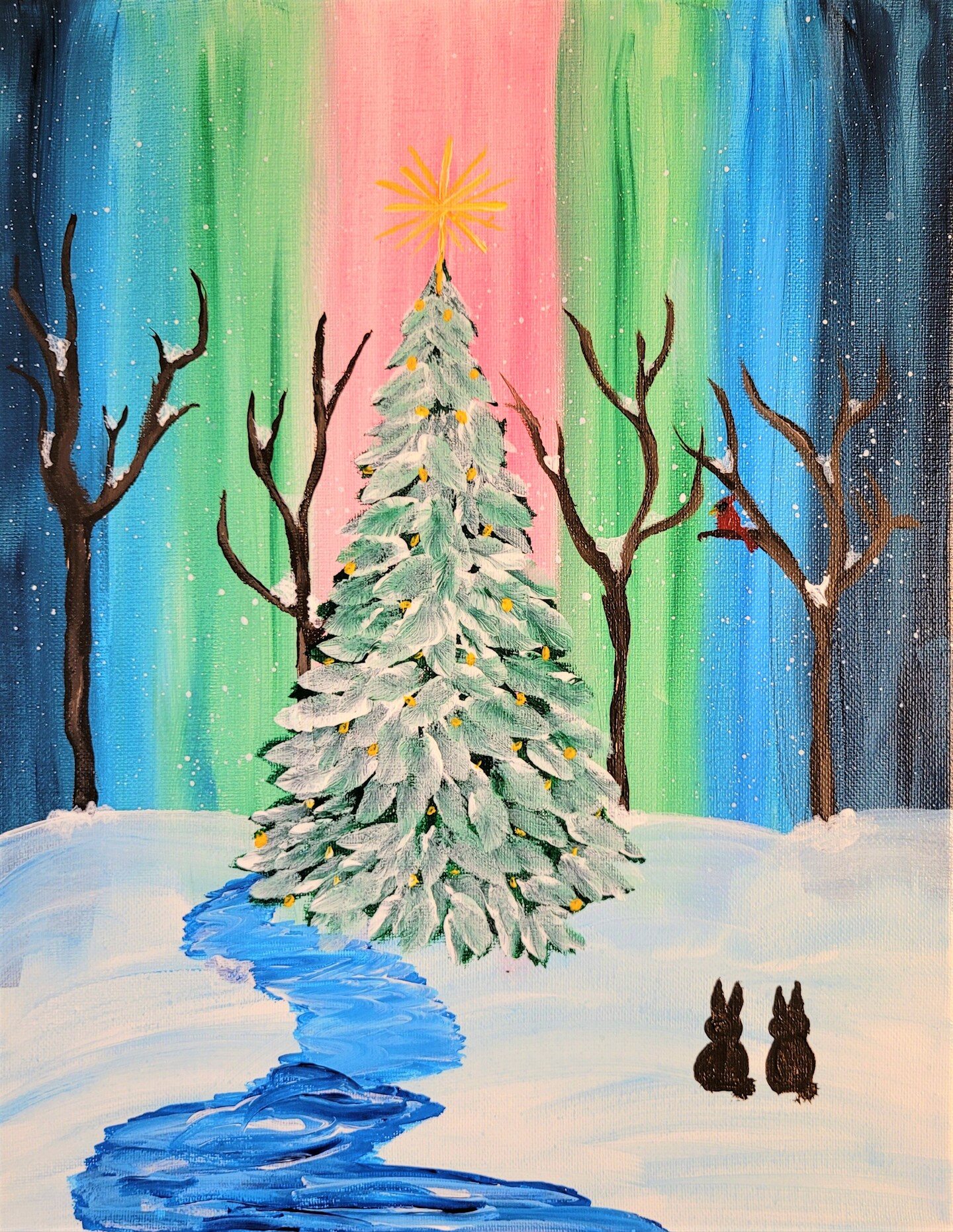 Holiday Bliss Acrylic Painting Kit &#x26; Video Lesson