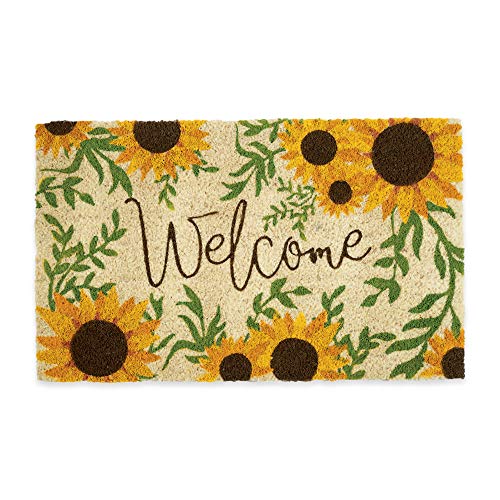 DII Natural Coir Doormat Outdoor Welcome Mat, 17x29, Sunflower