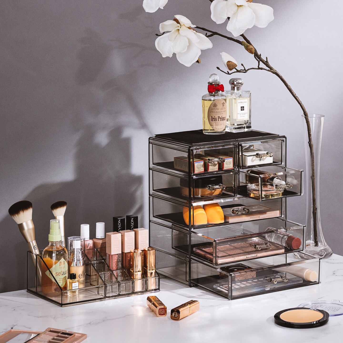 Sorbus Medium Makeup Organizer Set - (3 Large / 4 Small Drawers/Top Tray)
