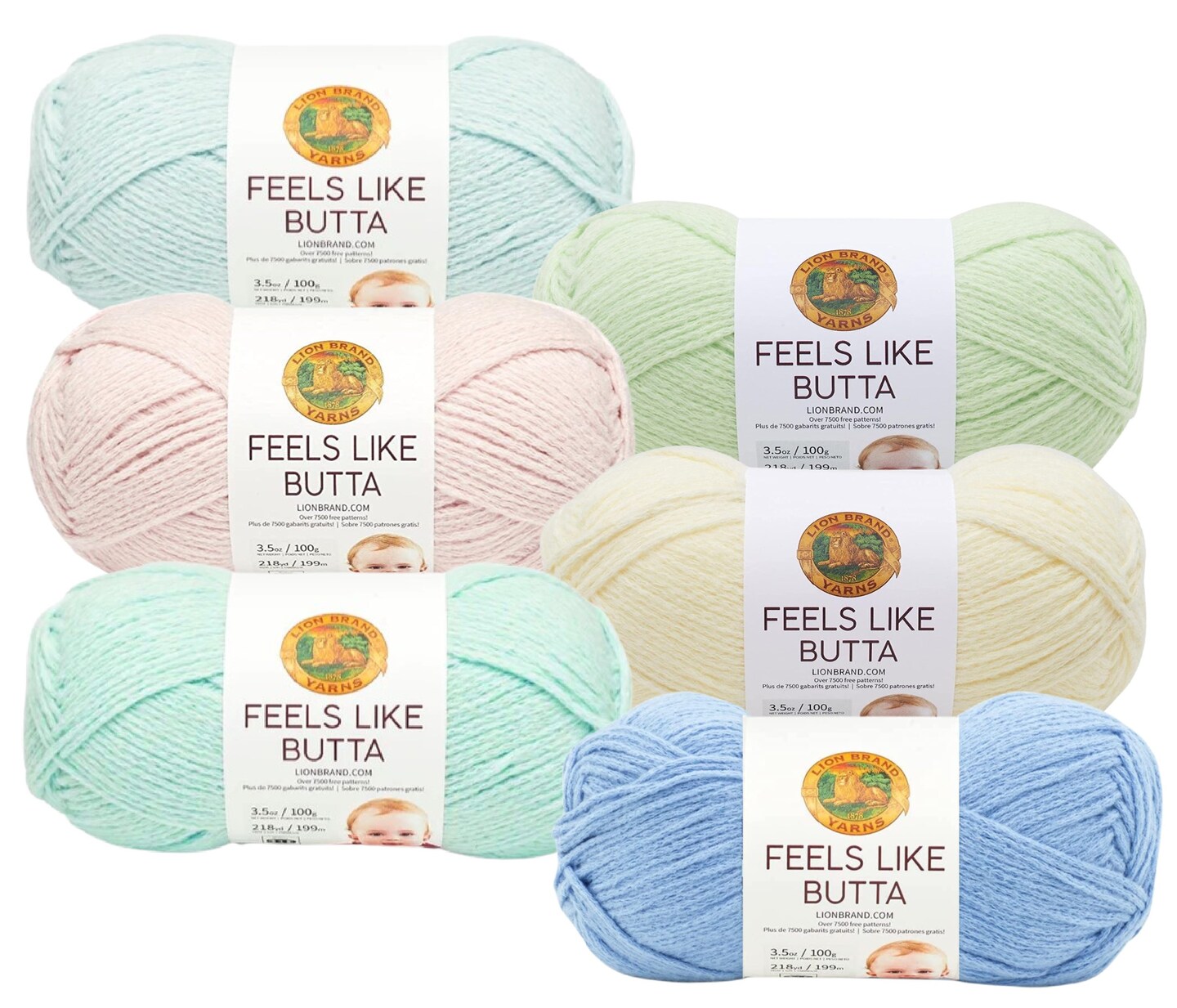 Lion Brand Yarn - Feels Like Butta - 6 Skein Assortment (Pastels)