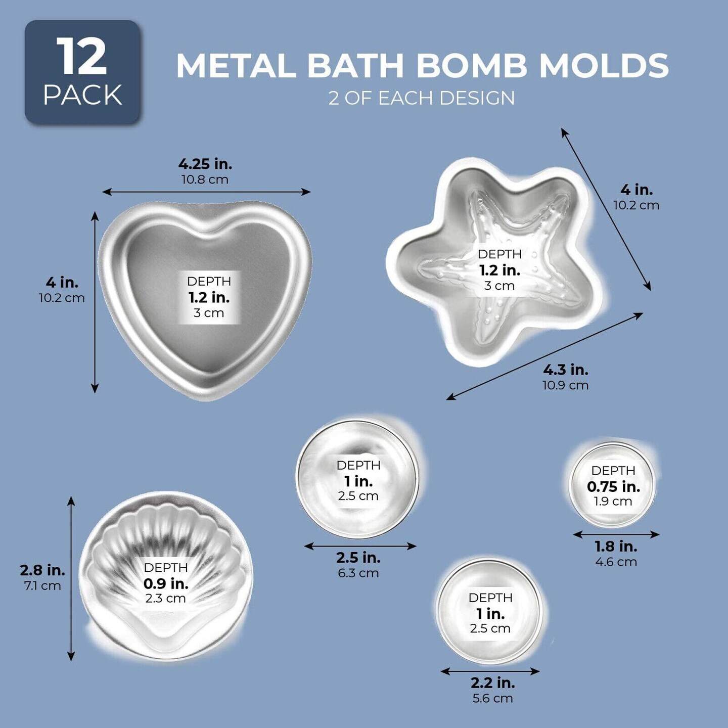Metal Bath Bomb Molds for Bath Bomb 12 packs