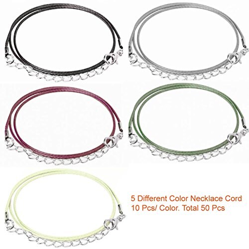 50 Pieces Necklace Cord with Clasp Bulk for Necklace Bracelet Jewelry Making Multicolor