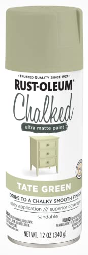 Rust-Oleum 374163 Chalked Ultra Matte Spray Paint, 12 oz, Tate Green