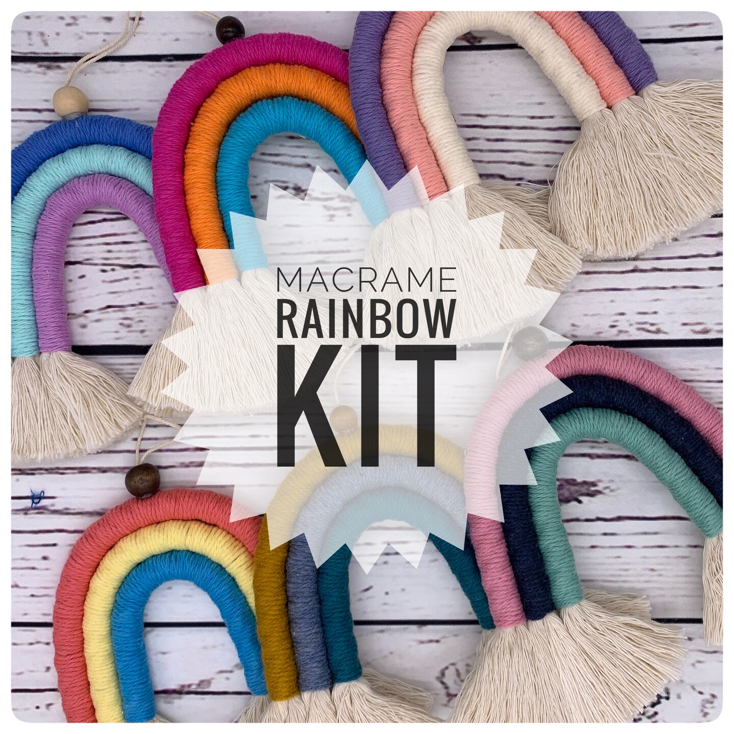 DIY Macrame Rainbow Craft Kit 4 Colors Wall Hanging Kit Adult Craft Kits  DIY Crafts Kid and Teen Craft Kit Nursey Decor 