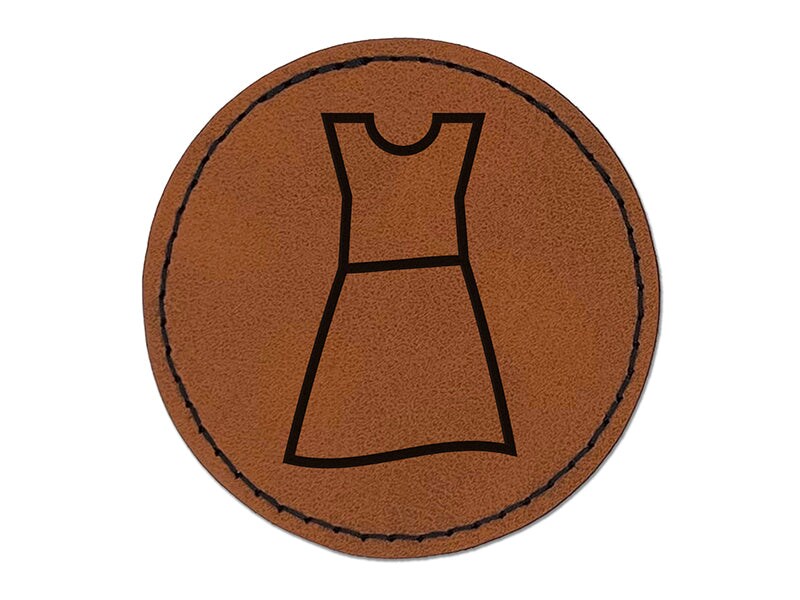 Dress Icon Clothes Fashion Round Iron-On Engraved Faux Leather Patch  Applique - 2.5", Color: Brown | Michaels