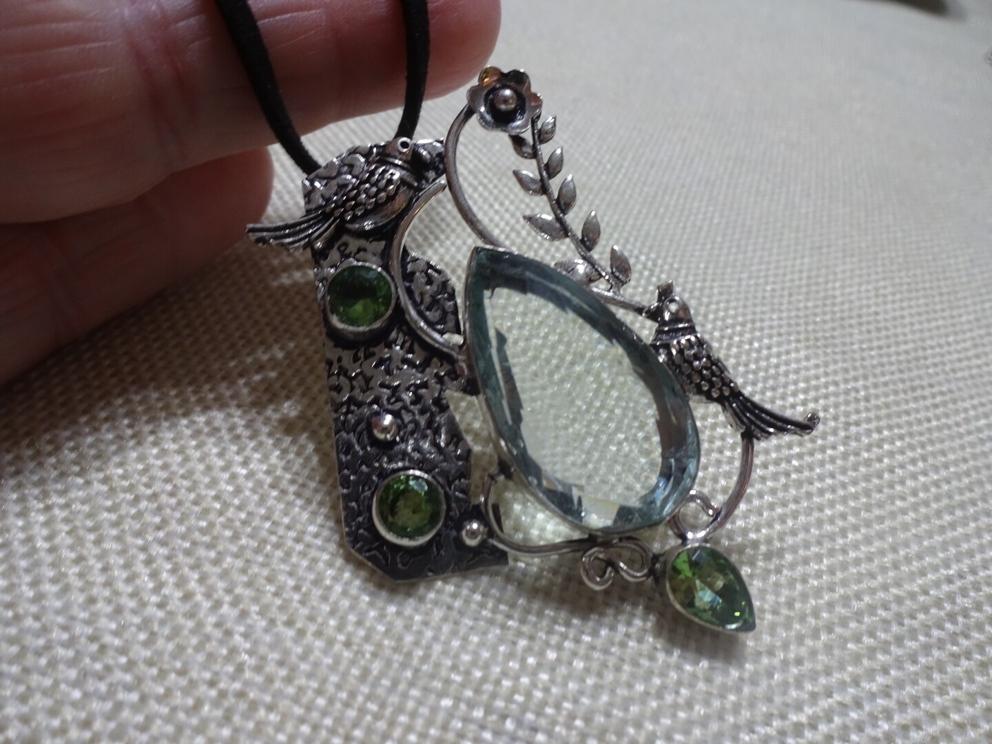 Stunning TOURMALINE QUARTZ Handmade Sterling Ring Size 750B