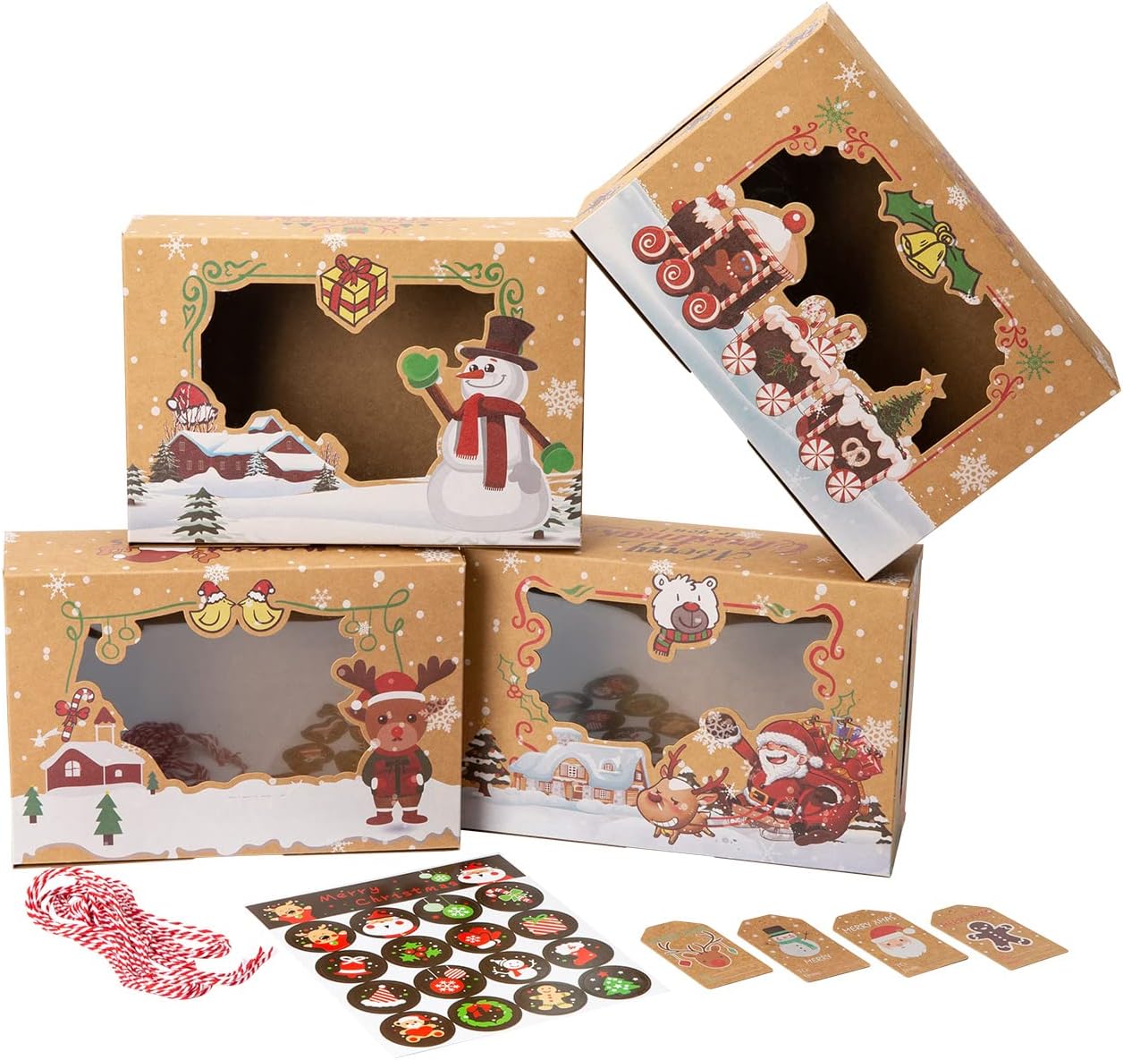 8.7x5.9x2.8 Inches Christmas Pastry Cookie Boxes 12 pcs