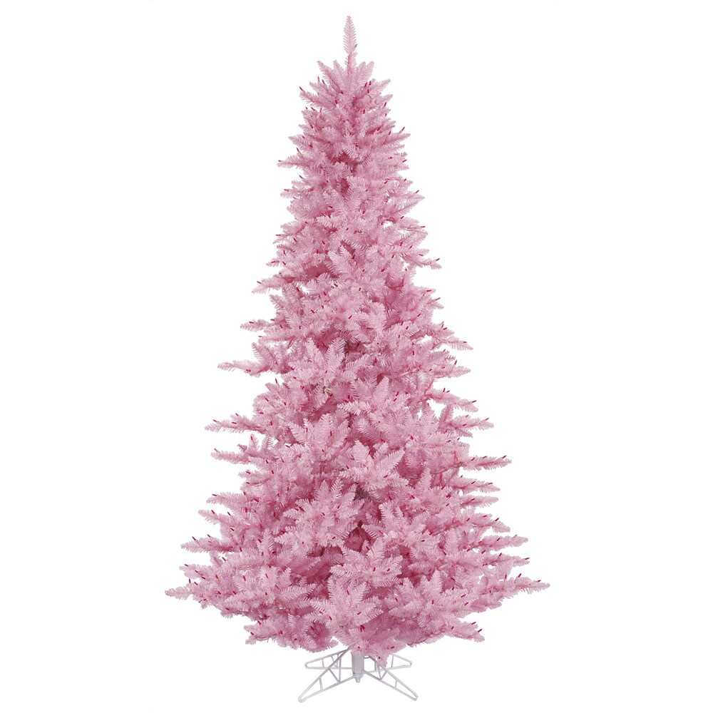Vickerman Unlit 3&#x27; x 25&#x22; Pink Fir Artificial Tree - 234 PVC Tips - Metal Stand