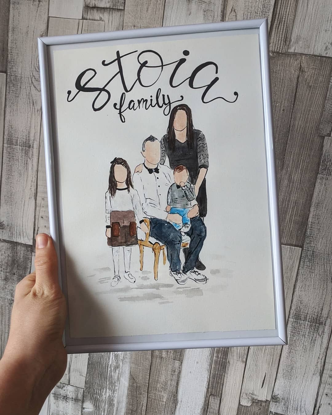 Custom faceless watercolor portrait | Personalized watercolor family, engagement, popular missionary painting. Wedding, homecoming, mothers day gift