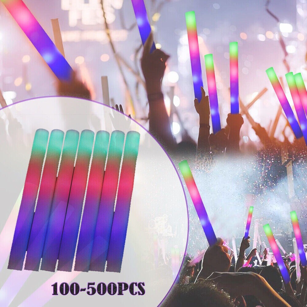 LED Foam Sticks for Parties, Raves, Glow Wands
