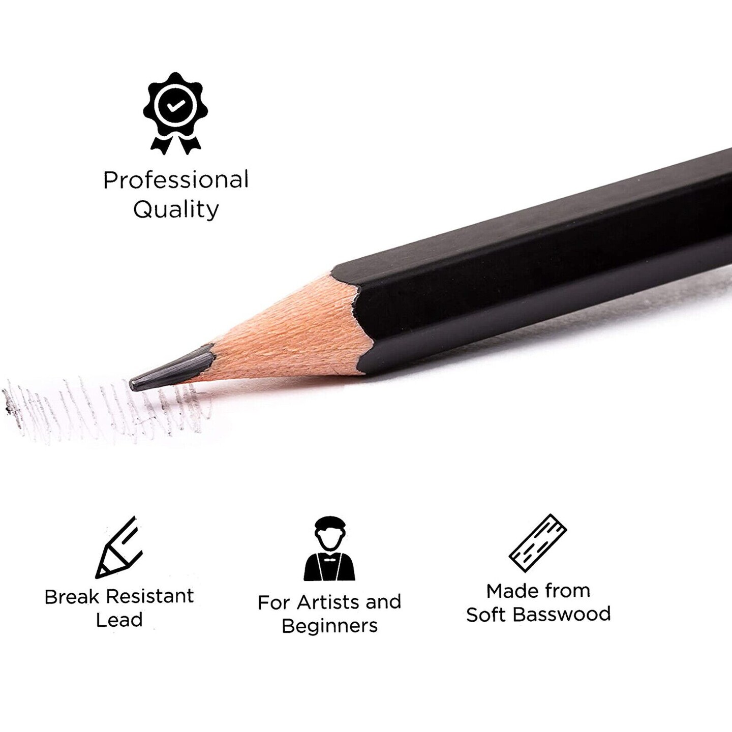22Pcs Sketching Pencils Artist Graphite Pencil Tool Kit for Kids