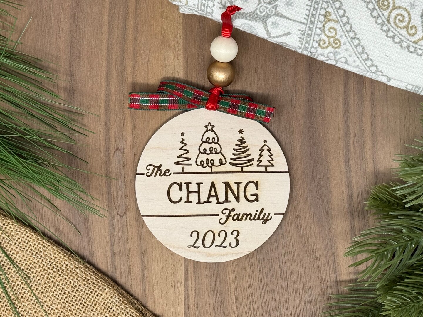 Custom Family Name Christmas Ornament 2023 Personalized