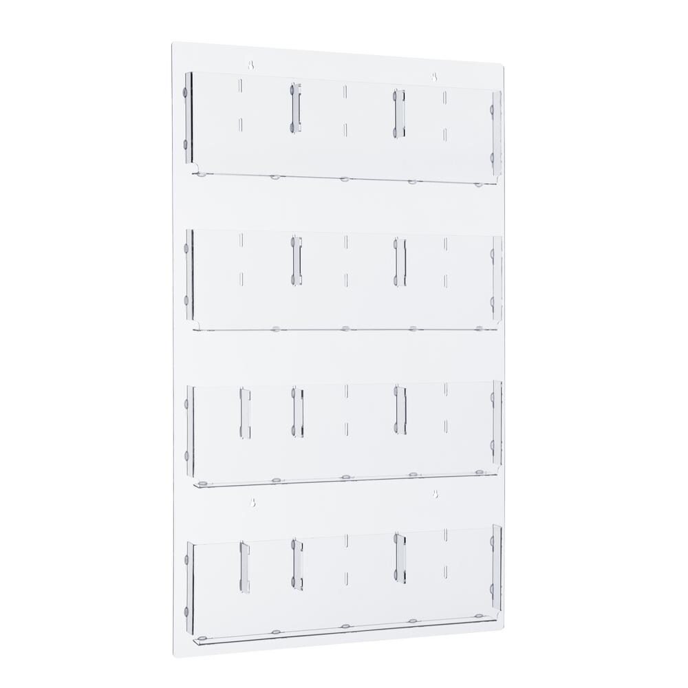 AdirOffice 29 in. x 48 in. Adjustable Pockets Clear Acrylic Hanging ...