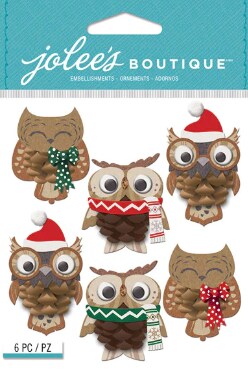 Jolee&#x27;s Boutique Pinecone Owls Repeats Dimensional Stickers