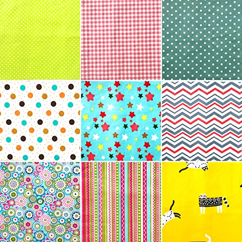 25 Piece Quilting Fabric, Misscrafts 8" x 8" (20cm x 20cm) Cotton Craft Fabric Bundle Patchwork Pre-Cut Quilt Squares for DIY Sewing Scrapbooking Quilting Dot Pattern