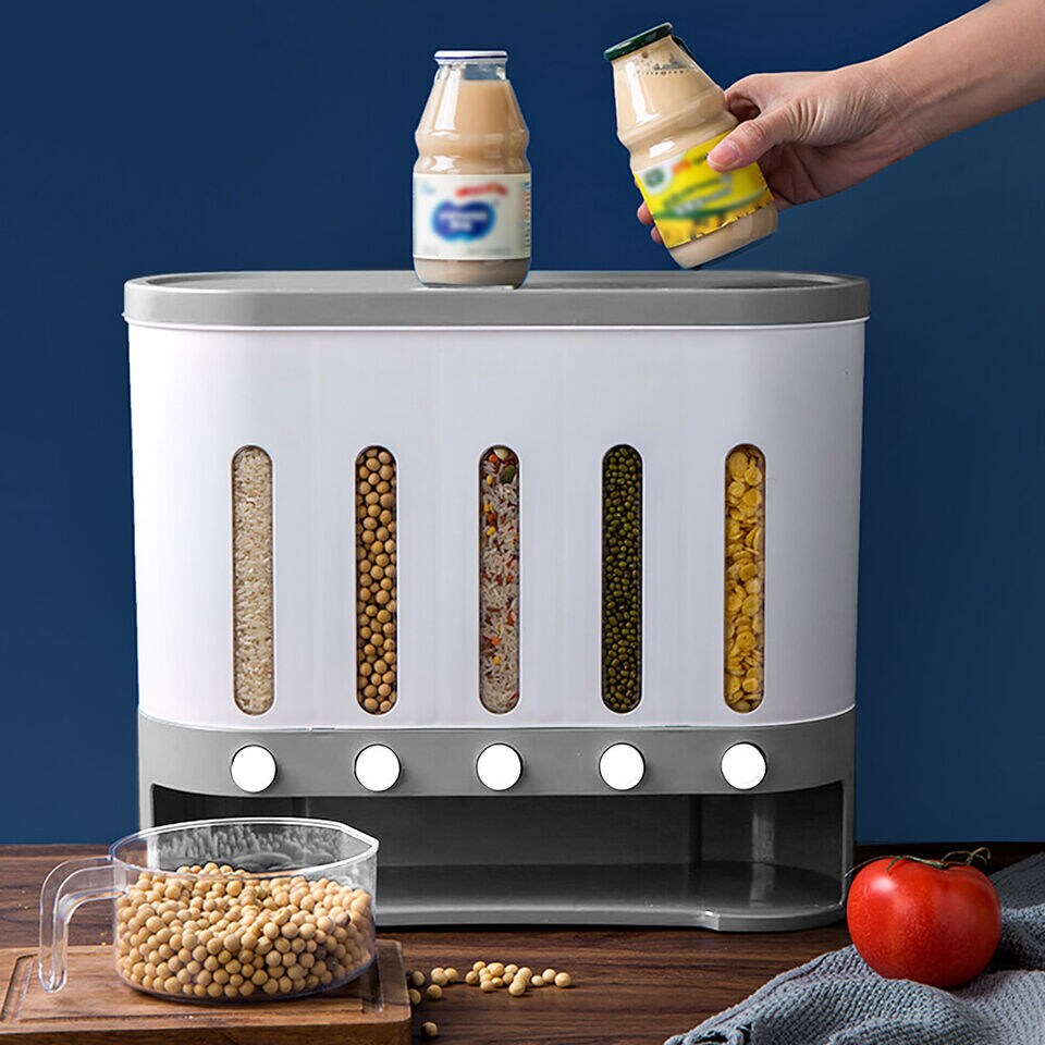 Cereal Dispenser Rice Grain Dry Food Container Storage