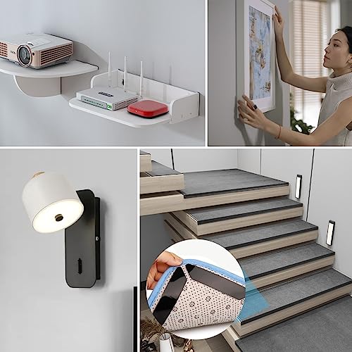 16 Pieces Hook and Loop Tape Sticky Back,1 in.x 4 in. Double-Sided Command Adhesive Strip Heavy Duty