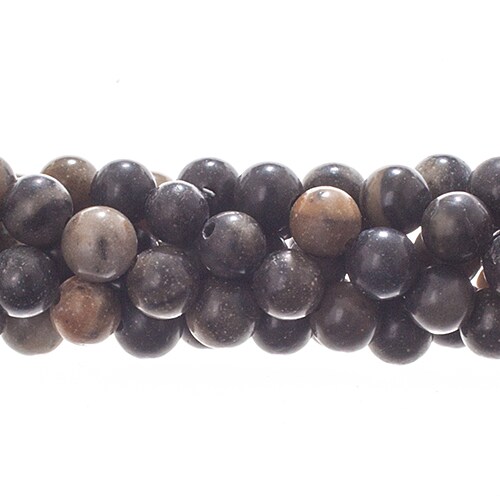 Earth's Jewel Semi-Precious Black Line Natural Round Strung Bead | Michaels