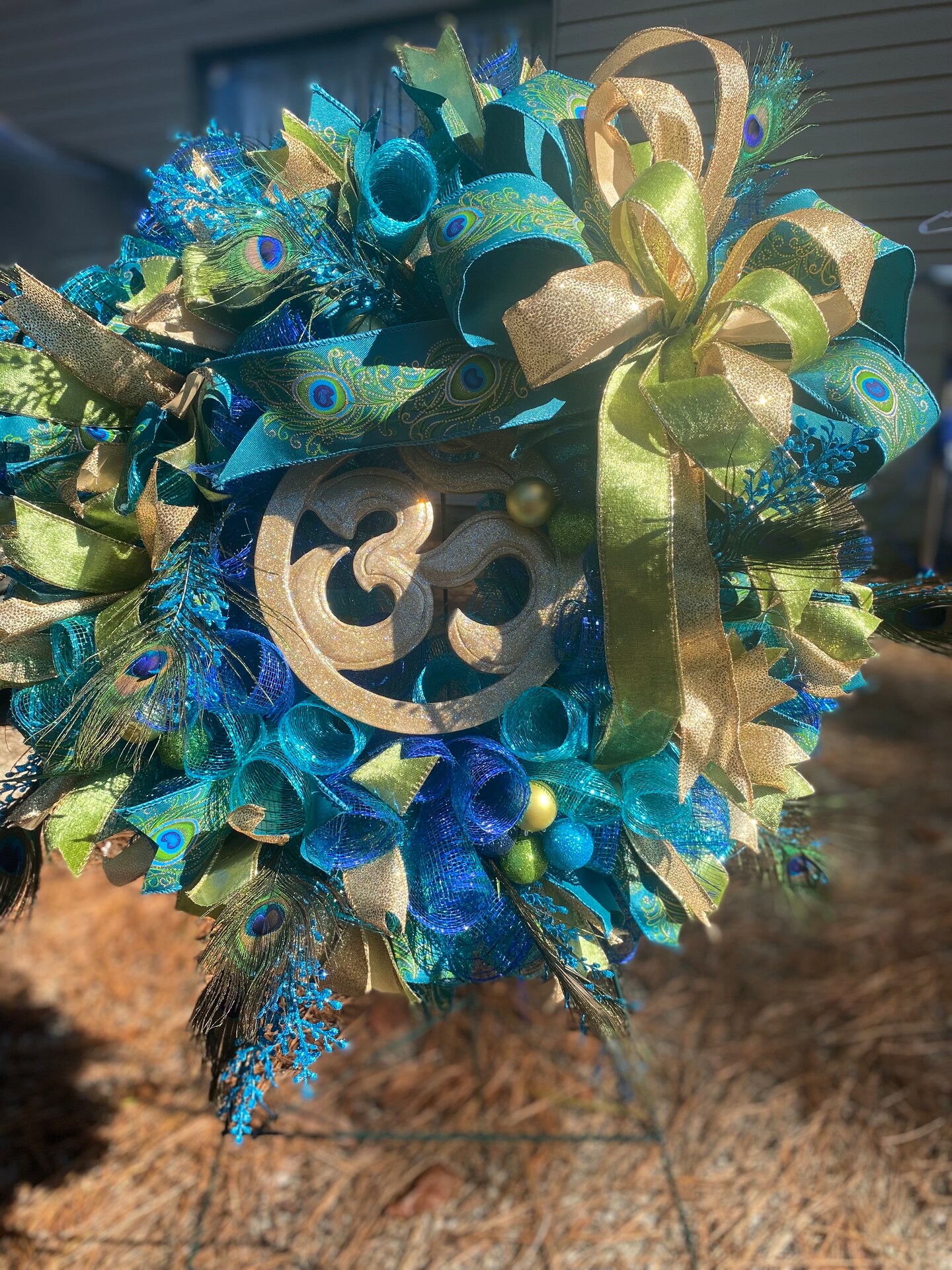 Peacock Wreath with Gold Om product 4