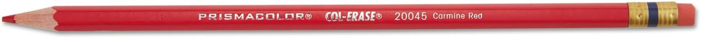 Col-Erase Pencil W/Eraser Carmine Red Lead/Barrel (20045)