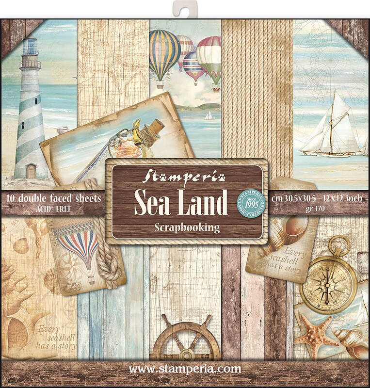 Sea Land - Stamperia Double-Sided Paper Pad 12&#x22;X12&#x22; 10/Pkg