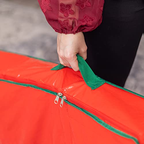 Gift Wrap Storage Organizer, Easily organize Wrapping Paper, Ribbons, Bows, Scissors, Fits 18-24 Standard Rolls, Keeps Gift Supplies in Perfect Condition & Ready for Next Season, (Red)