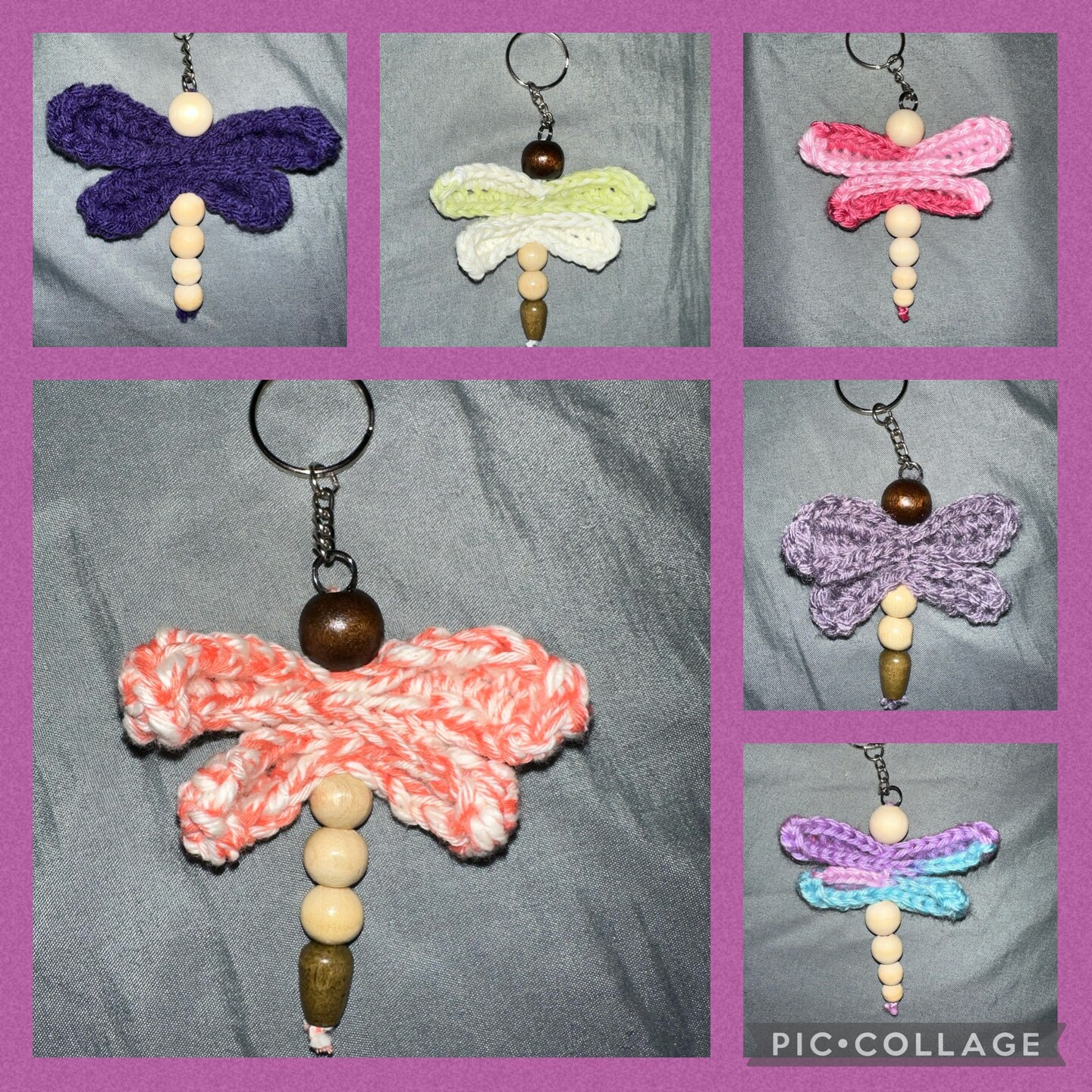Handmade Crochet Dragonfly Keychain MakerPlace