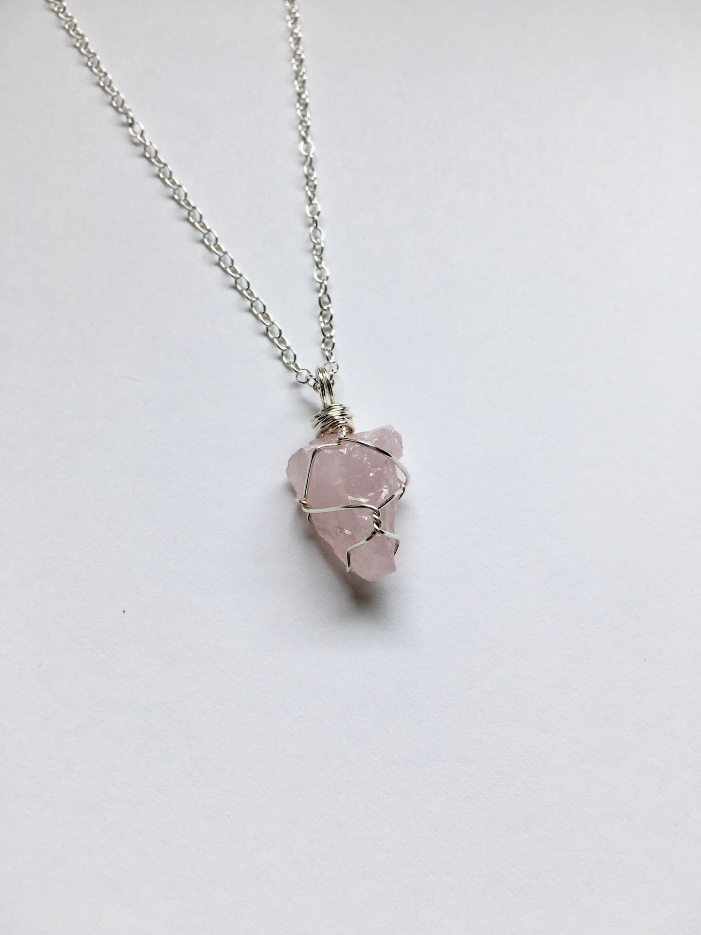 Rose Quartz Wire Wrapped Crystal Pendant product 2
