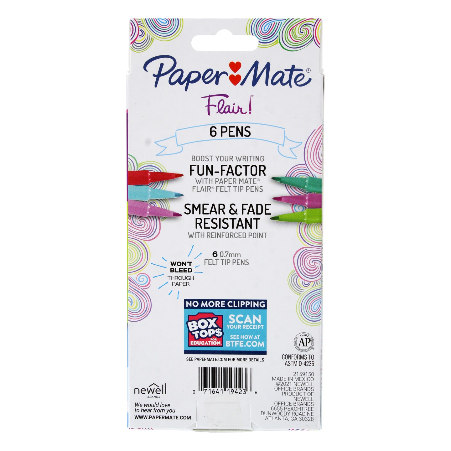 Mr. Pen Felt Tip Pens 12 Pack - 0.7mm Fine Tip, Fast-Dry Ink, 6 Vibrant Colors For Planners & Art