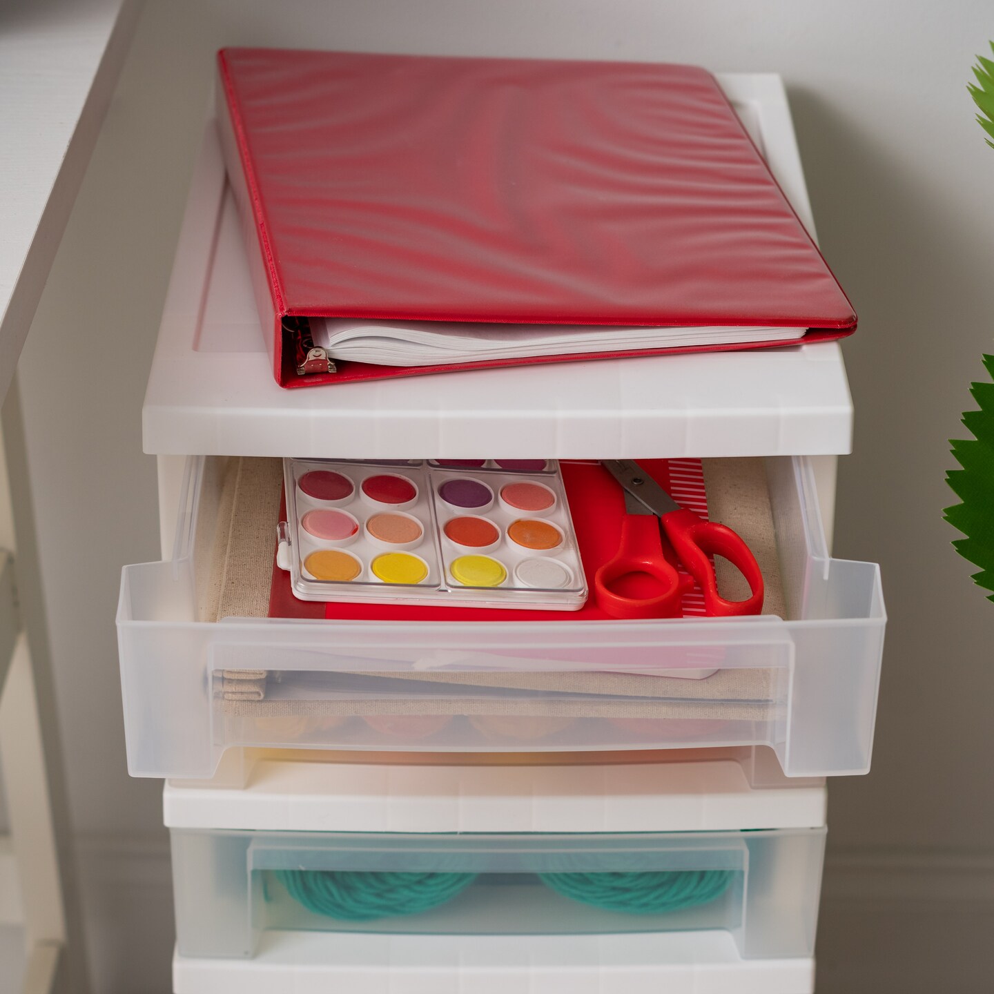 IRIS USA 5 Drawer Rolling Storage Cart with Organizer Top, White