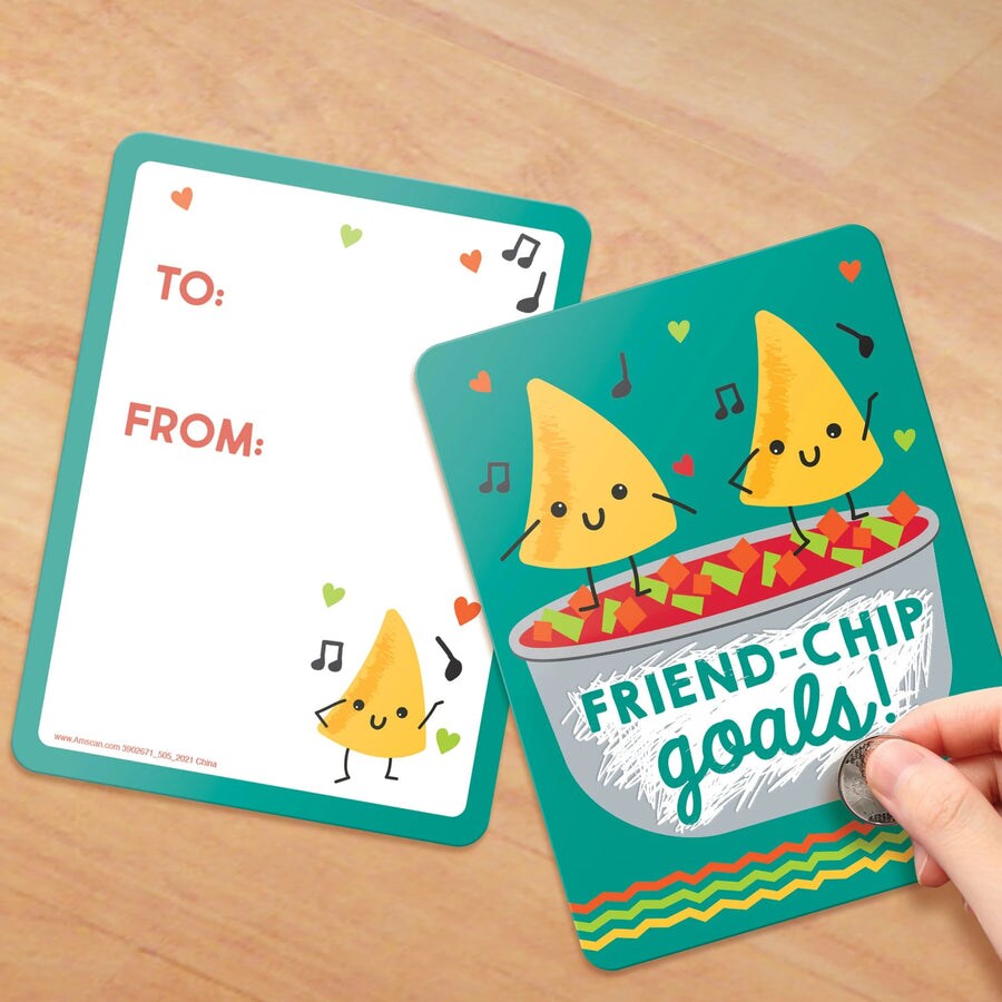 Friend-Chip Valentine Scratch-off Exchange Cards
