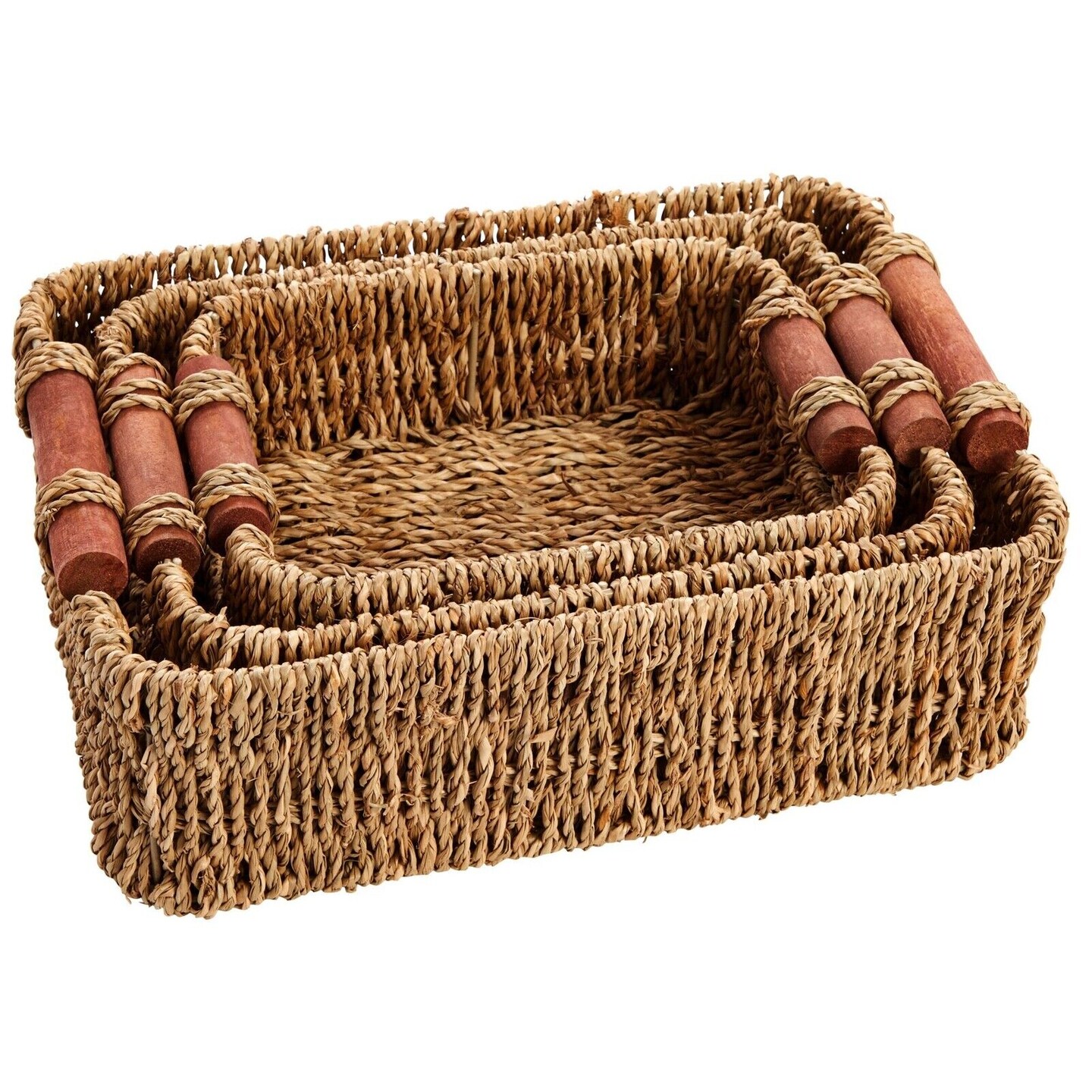 Sturdy Wicker Baskets For Storage Set Of Michaels