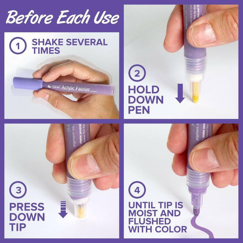 SanchezService Non Toxic Acrylic Markers Paint Pens Set
