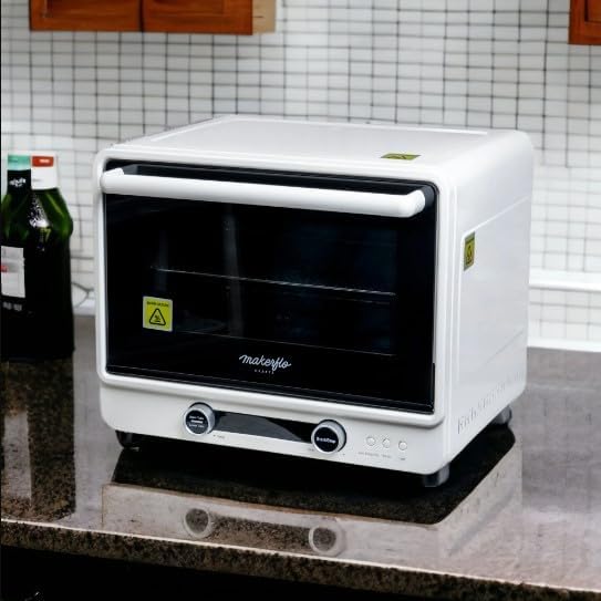 Makerflo 40 L Sublimation Oven for Tumbler, Bottle, Mug| Heat Resistant Gloves, 1 Wire Shelf, 1 Metal Mesh Shelf for Smaller Objects, and 1 Catch Plate | Ideal Gift for Crafters