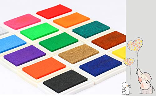 15 Pieces Craft Ink Pad for DIY Stamps on Paper Wood Fabric - Vibrant Colors