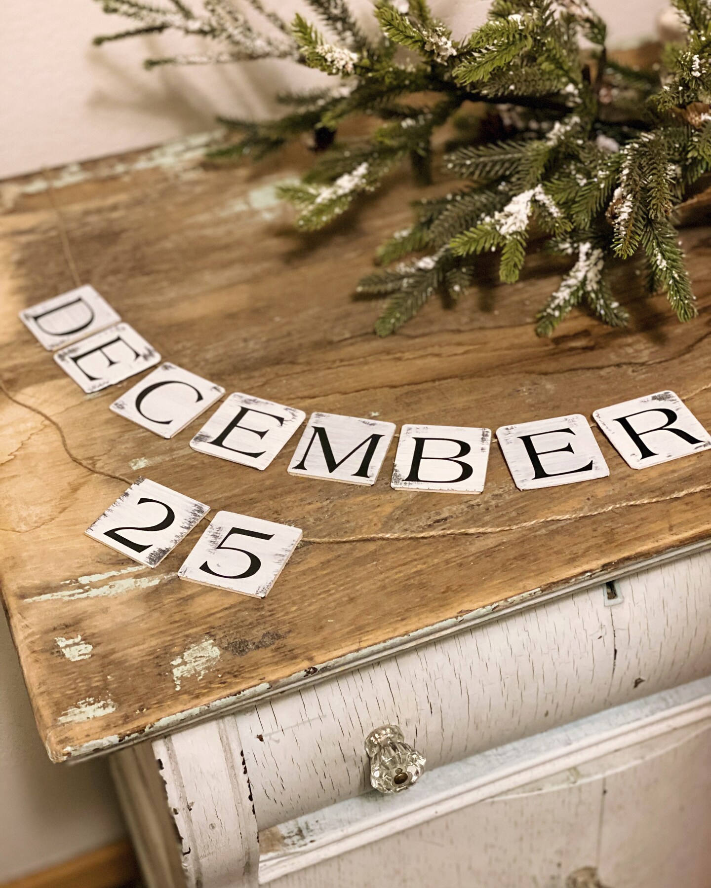 December 25 Garland| Rustic Letter Garland| Christmas Decor| Rustic ...